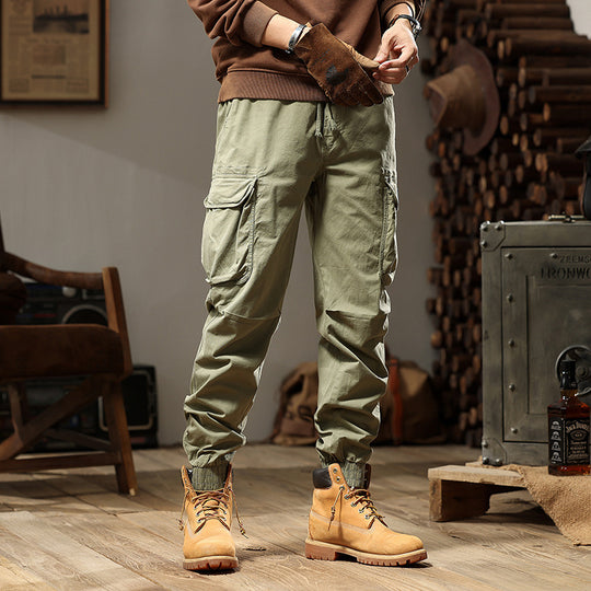 Herren Konisch geschnittene Utility-Cargo-Jogginghose mit Tunnelzugbund, Klapptaschen und Knöchelreißverschlüssen Nord Taschen