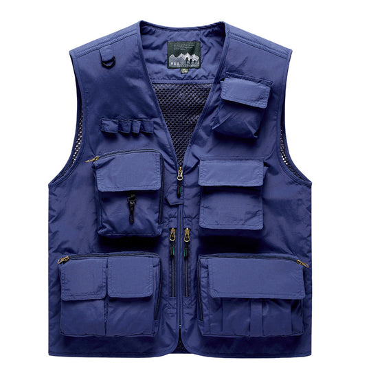 Herren Multifunktionale Outdoor‑Utilityweste mit Mesh‑Rücken, Mehrfach‑Fronttaschen und durchgehendem Reißverschluss Nord Taschen