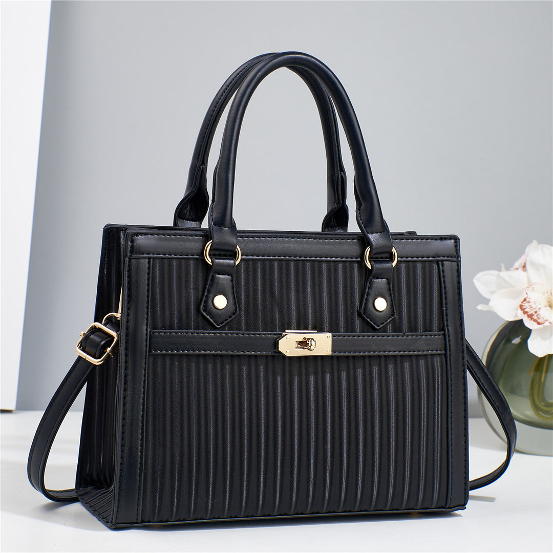 Damen elegante Handtasche mit Rippstruktur und abnehmbarem Schultergurt Nord Taschen