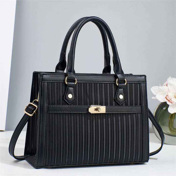 Damen elegante Handtasche mit Rippstruktur und abnehmbarem Schultergurt Nord Taschen
