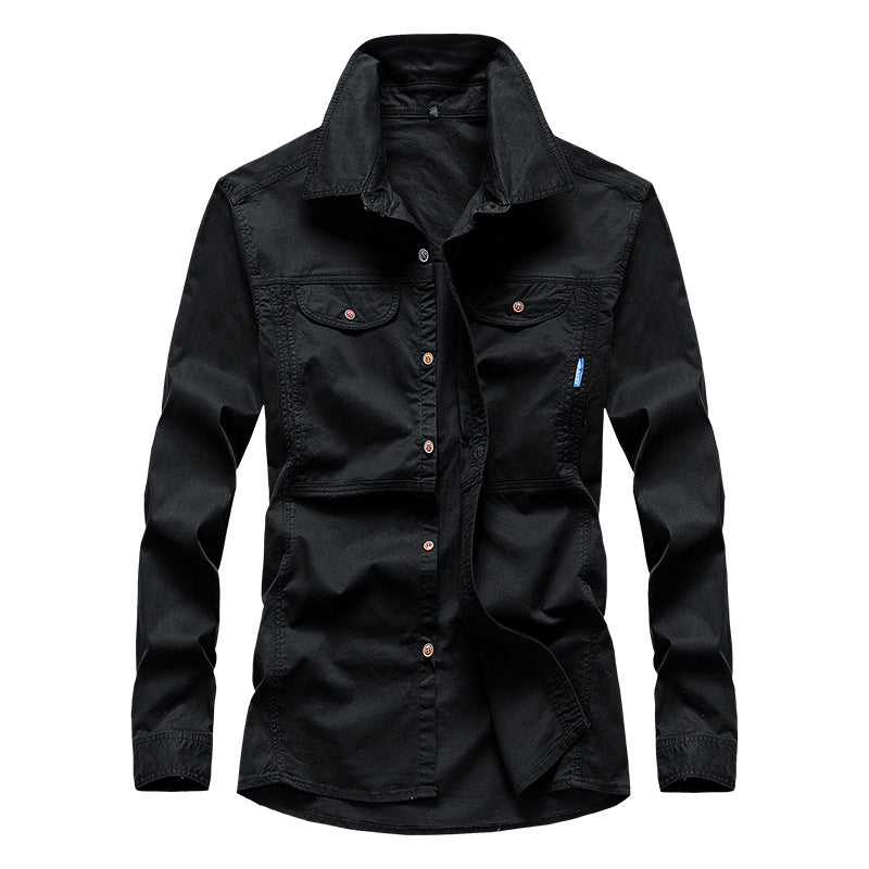 Herren Leichtes Canvas-Fieldshirt mit Brustklappen und Hemdkragen Nord Taschen