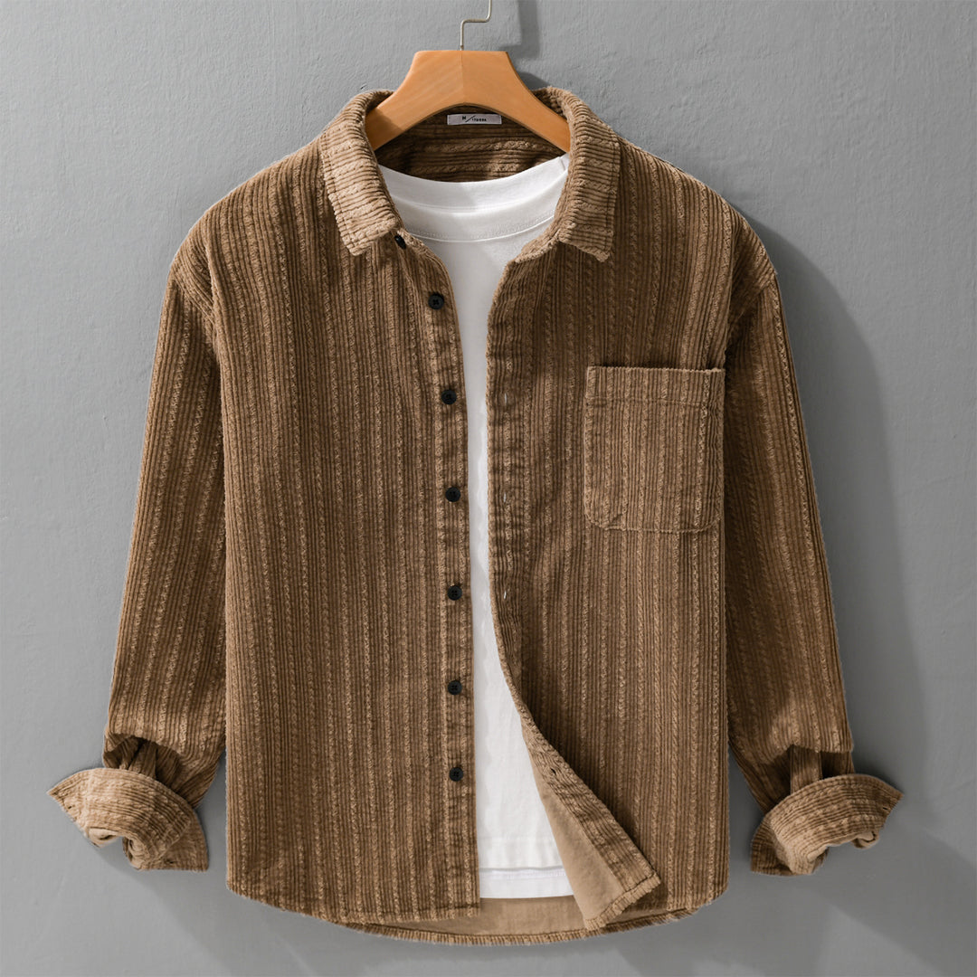 Herren Cord-Overshirt mit markanter Rippenstruktur und Brusttasche Nord Taschen