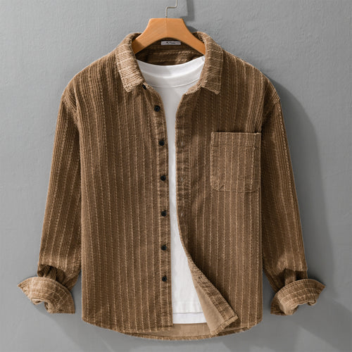 Herren Cord-Overshirt mit markanter Rippenstruktur und Brusttasche Nord Taschen