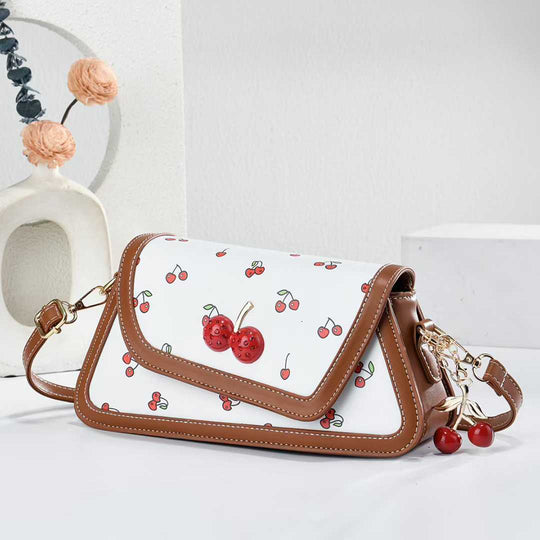 Damen trendige Umhängetasche mit Kirschmotiven Nord Taschen