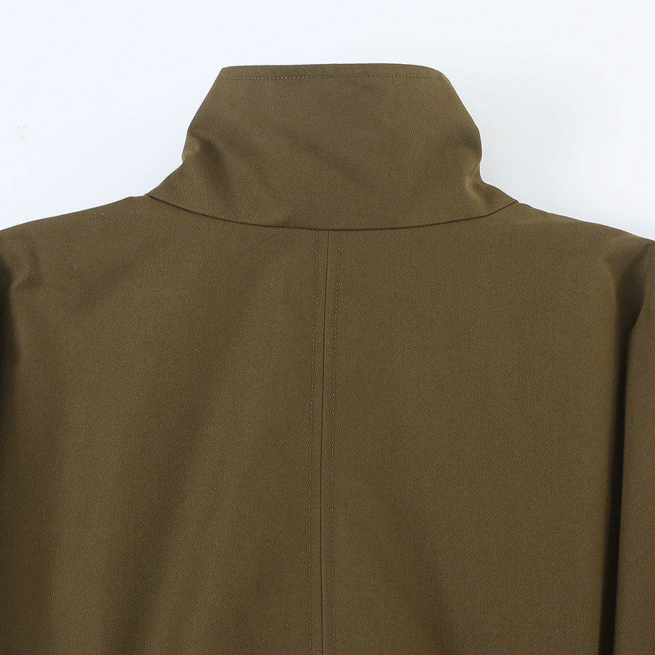 Damen Kurzjacke mit Tunnelzug-Taille, hohem Stehkragen und asymmetrischer Knopfleiste Nord Taschen