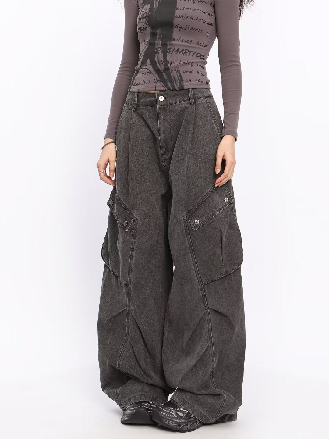 Damen Übergrößen Cargo-Jeans Nord Taschen