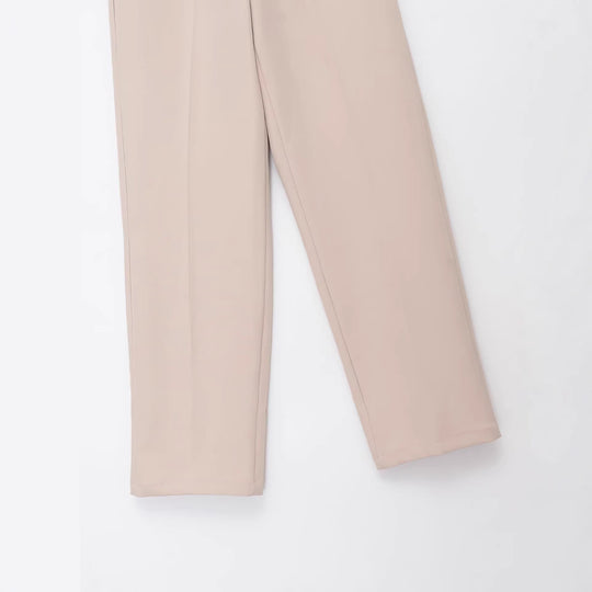 Damen Weite Palazzo-Hose mit elastischem Kontrastbund und Bügelfalten Nord Taschen