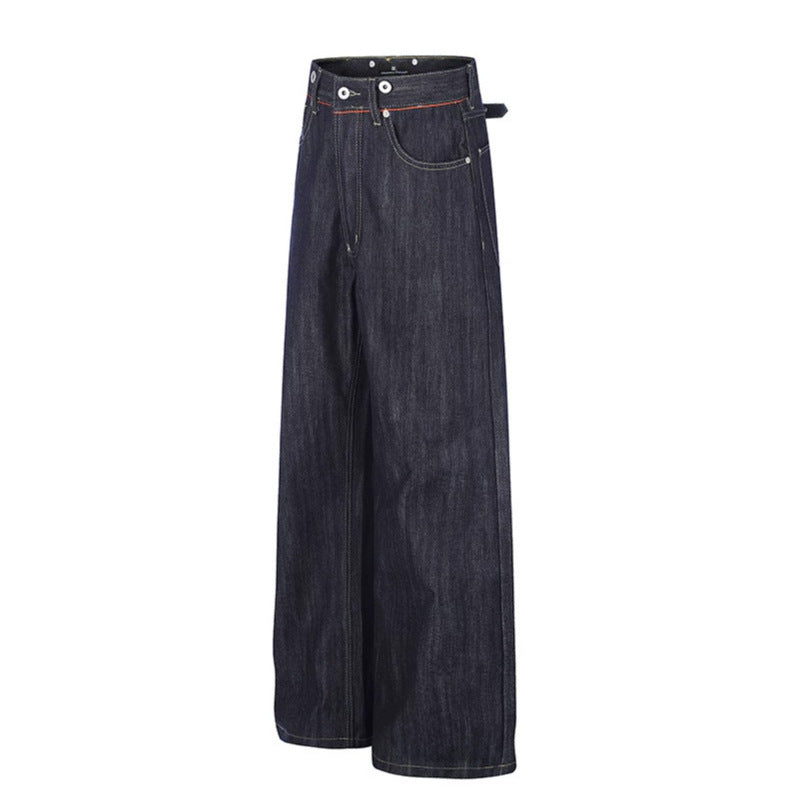 Damen Hochgeschnittene weite Denim-Palazzo-Jeans mit Five-Pocket-Schnitt Nord Taschen