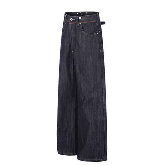 Damen Hochgeschnittene weite Denim-Palazzo-Jeans mit Five-Pocket-Schnitt Nord Taschen
