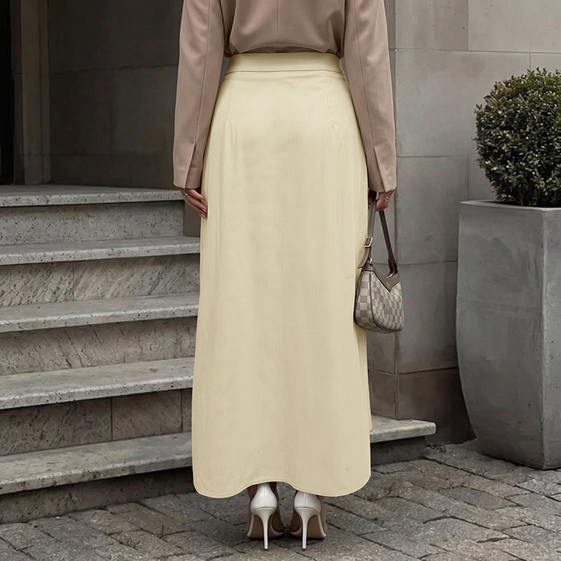 Damen Eleganter Plisseerock mit Gürteldetails Nord Taschen