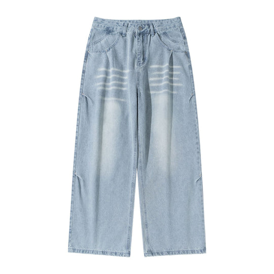 Damen Hochtaillierte weite Cropped-Jeans mit Bundfalten und Utility-Taschen Nord Taschen