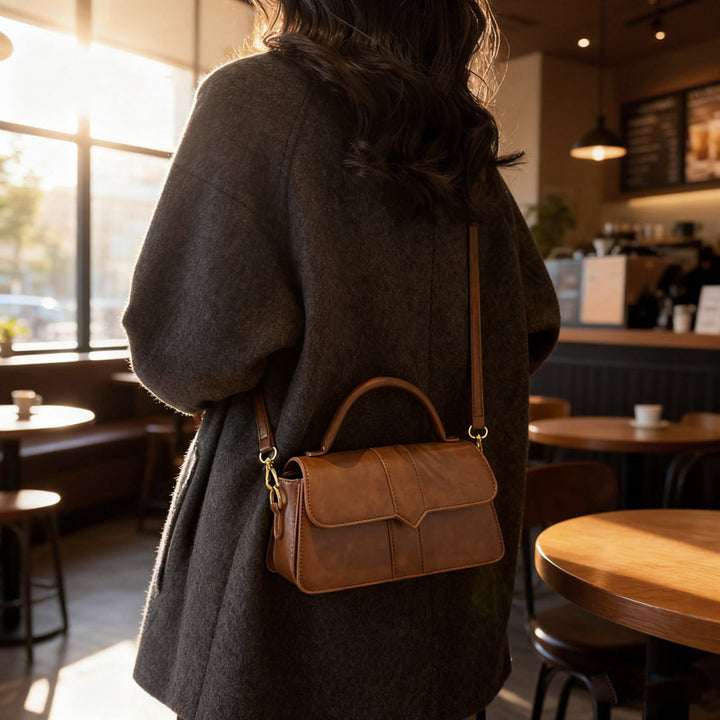 Damen Leder-Handtasche mit abnehmbarem Schulterriemen Nord Taschen