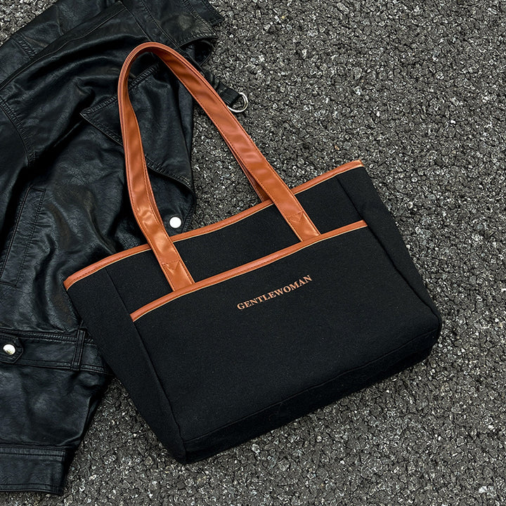 Damen Jute-Tragetasche mit stilvollem Schriftzug Nord Taschen