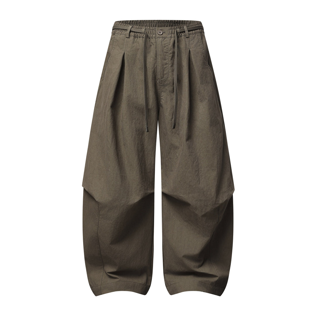 Damen Weite Culotte-Hose mit hohem Bund, Kellerfalten und Kordelzug Nord Taschen