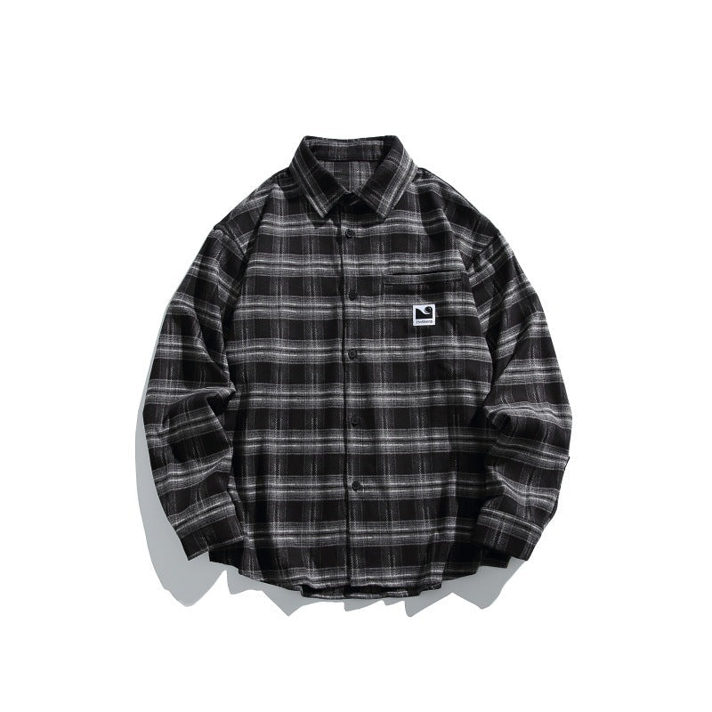Herren Karierte Overshirt-Hemdjacke im Boxy-Relaxed-Schnitt Nord Taschen
