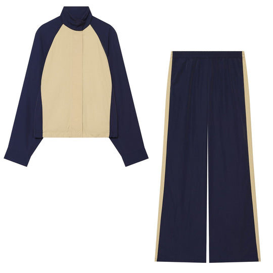 Damen Weite Trackpants mit elastischem Bund und kontrastfarbigen Seitenstreifen Nord Taschen