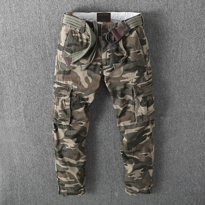 Herren Cargohose mit mehreren Taschen, verstellbaren Beinabschlüssen und Gürtel Nord Taschen