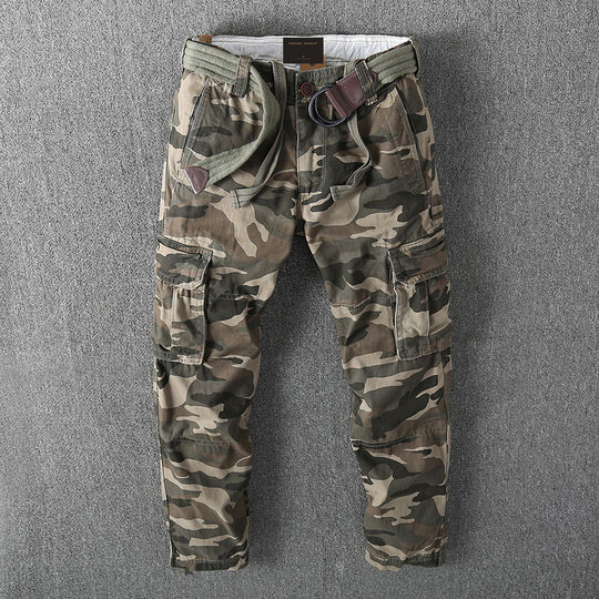 Herren Cargohose mit mehreren Taschen, verstellbaren Beinabschlüssen und Gürtel Nord Taschen