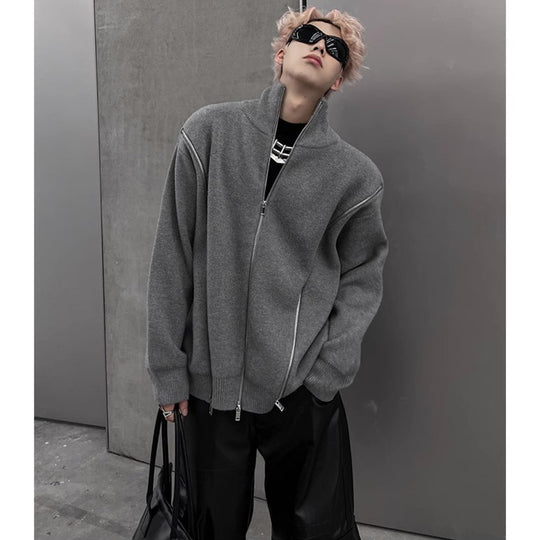 Herren Urbaner Strickpullover mit hohem Kragen Nord Taschen