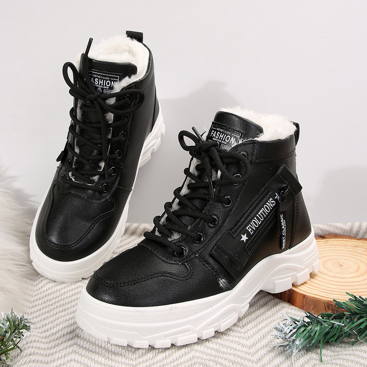 Damen  gefütterte High-Top Sneaker-Boots mit dicker Profilsohle und seitlichem Reißverschluss Nord Taschen