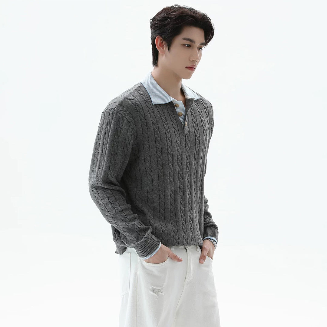 Herren Modischer Strickpullover mit strukturiertem Design Nord Taschen