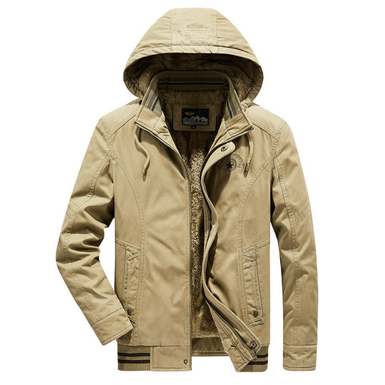 Herren Utility-Kapuzenjacke im Field-Parka-Stil mit Thermofutter und Multifunktions-Taschen Nord Taschen
