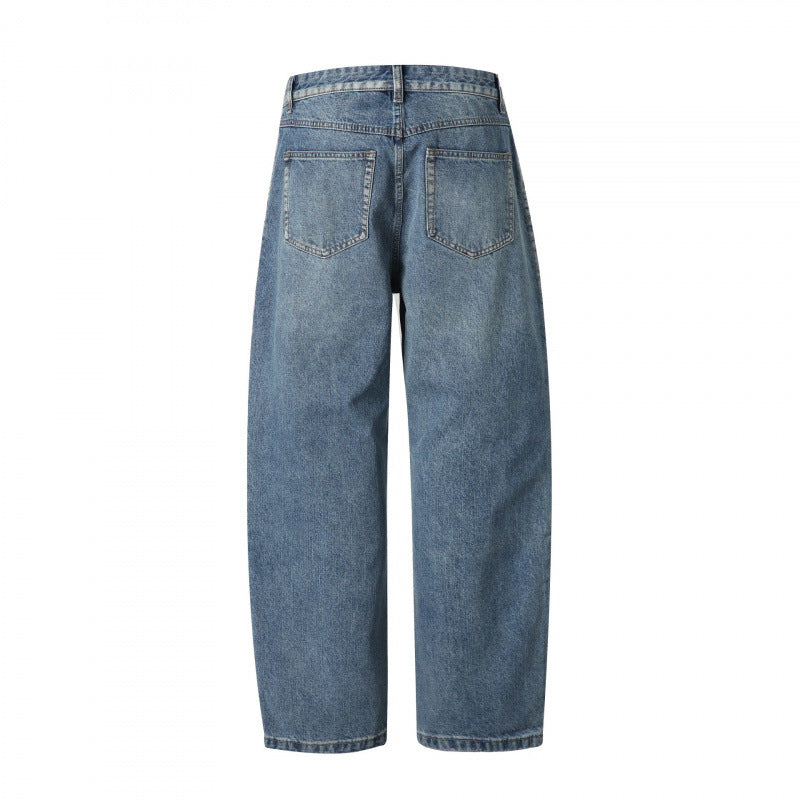 Damen Hochtaillierte Jeans mit Bundfalte, geradem Schnitt und weitem Bein Nord Taschen