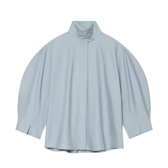 Damen Oversize-Bluse mit Stehkragen und Kimonoärmeln Nord Taschen