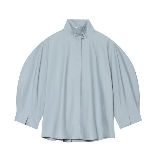 Damen Oversize-Bluse mit Stehkragen und Kimonoärmeln Nord Taschen