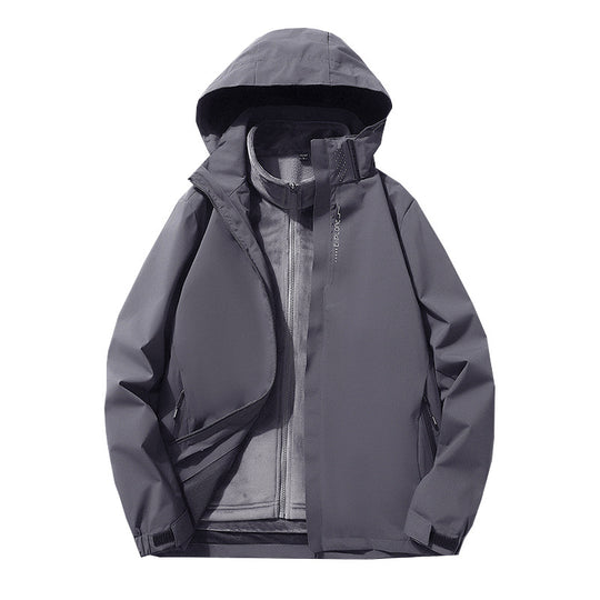 Herren Dreilagige wasserdichte Outdoor-Softshelljacke mit abnehmbarer Fleece-Innenjacke Nord Taschen