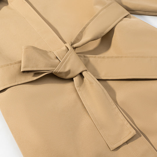 Damen Trenchcoat mit übergroßem Matrosenkragen, Taillengürtel und verdeckter Knopfleiste Nord Taschen