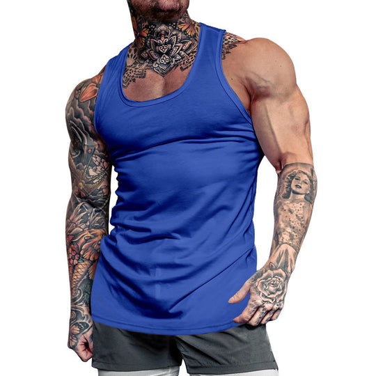 Herren Ärmelloses Sport-Tanktop aus atmungsaktivem Baumwollmix mit feuchtigkeitsableitenden Eigenschaften