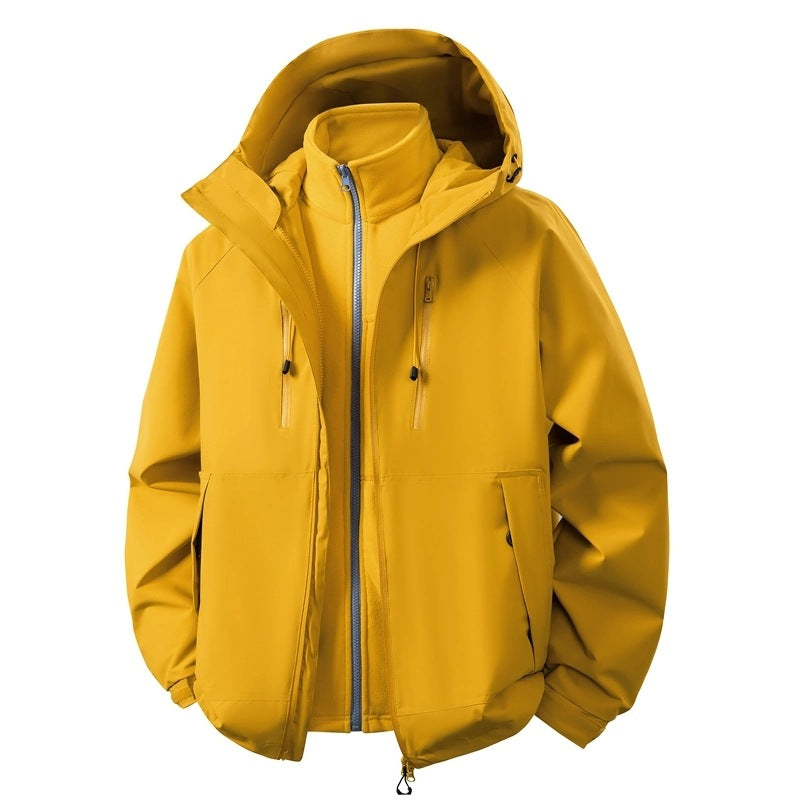 Herren Softshell-Hybridjacke mit abnehmbarem Fleece-Innenfutter winddicht wasserabweisend Nord Taschen
