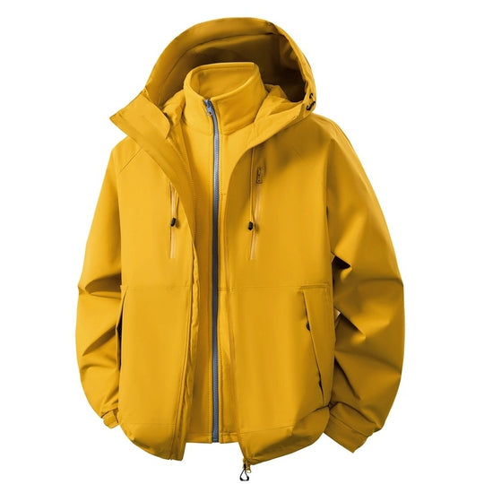 Herren Softshell-Hybridjacke mit abnehmbarem Fleece-Innenfutter winddicht wasserabweisend Nord Taschen