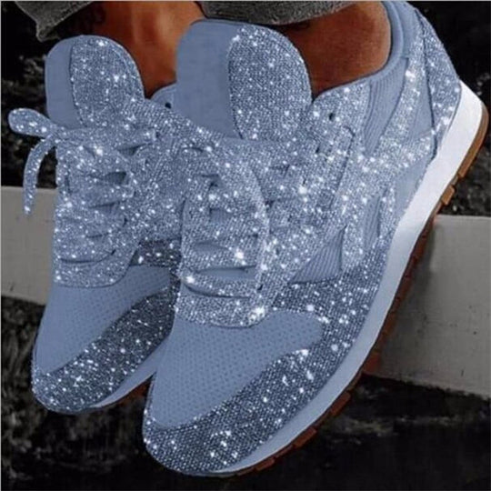 Damen nan glitzernde Fashion-Sneaker mit funkelnder Strassoptik atmungsaktivem Strick-Obermaterial und gepolstertem Komfortfußbett Nord Taschen