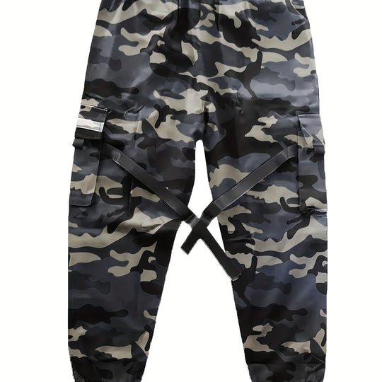 Herren Utility‑Cargo‑Jogginghose mit elastischem Bund, verstellbaren Beinriemen & Multifachtaschen Nord Taschen