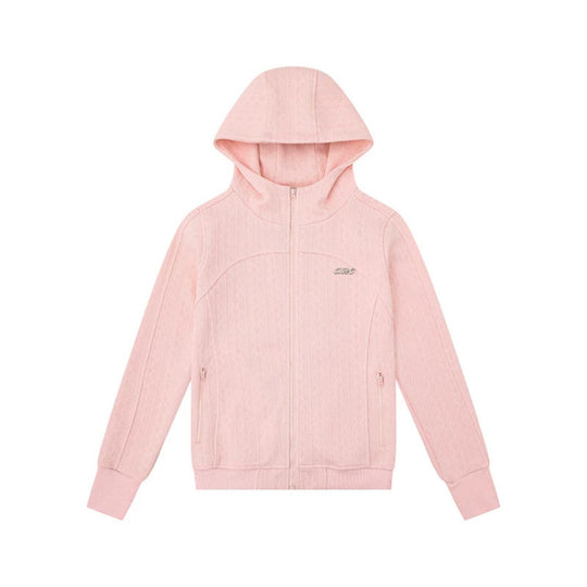 Damen Kapuzen-Strickjacke mit Zopfmuster, durchgehendem Reißverschluss und Eingrifftaschen Nord Taschen