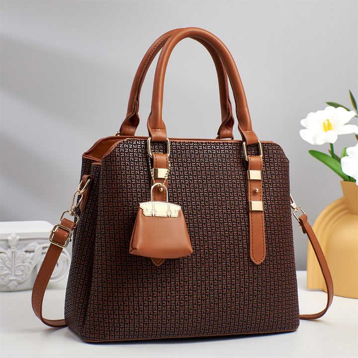 Damen klassische Handtasche mit strukturiertem Design und abnehmbarer Clutch Nord Taschen