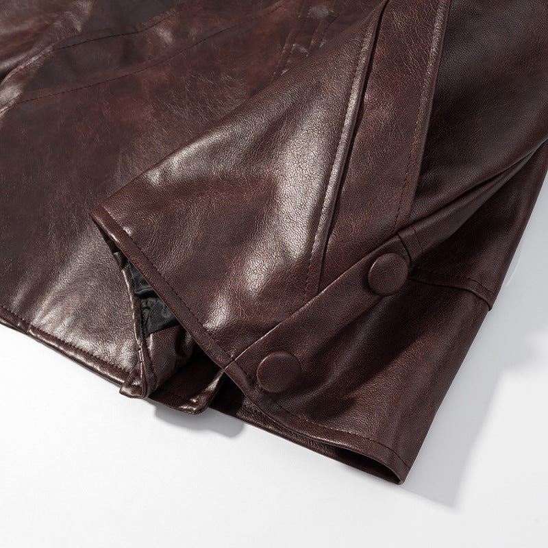 Damen Kurzjacke aus Kunstleder im Boxy‑Cut mit dekorativen Nahtdetails Nord Taschen