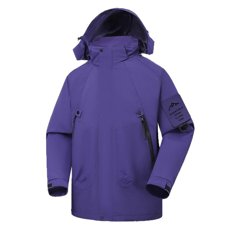 Herren Wasserdichte Softshell-Outdoorjacke mit verstellbarer Kapuze und versiegelten Nähten Nord Taschen