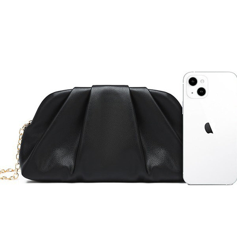Damen elegante Clutch mit raffiniertem Faltendesign Nord Taschen