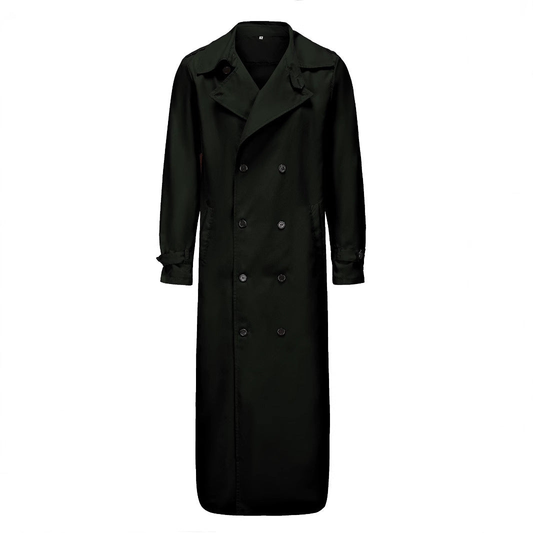 Herren Wasserabweisender Long-Trenchcoat mit doppelter Knopfleiste, Schulterklappen und verstellbarem Taillengürtel Nord Taschen