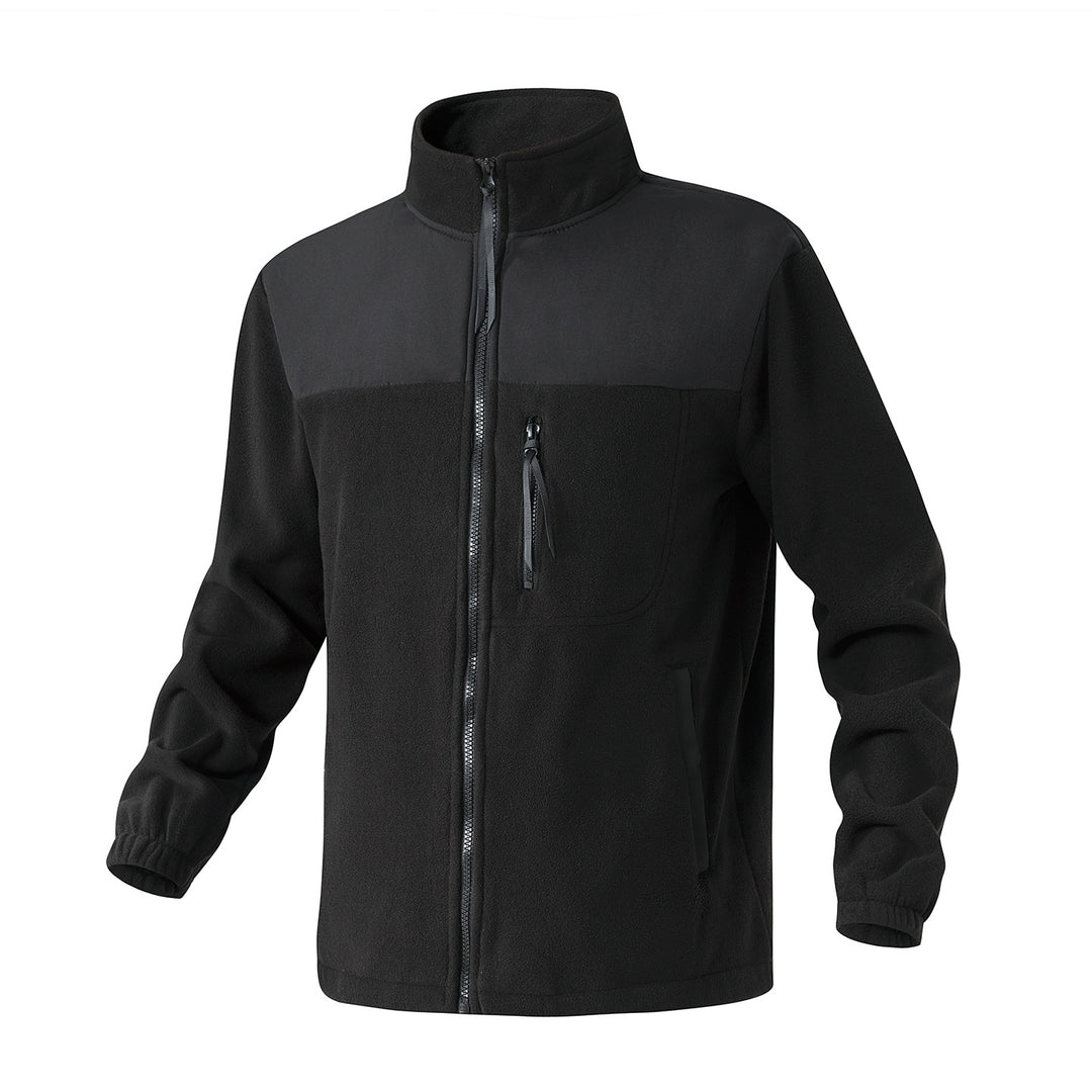 Herren Fleecejacke mit verstärktem Schulterpaneel, Stehkragen und Brustreißverschluss Nord Taschen