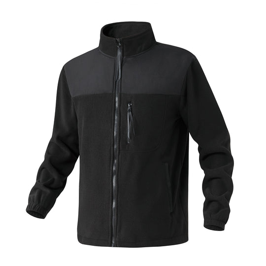 Herren Fleecejacke mit verstärktem Schulterpaneel, Stehkragen und Brustreißverschluss Nord Taschen