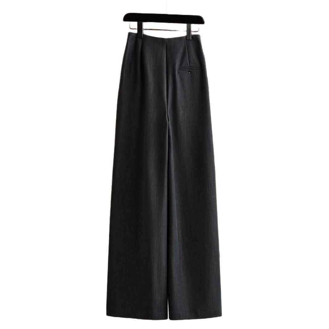 Damen Hochtaillierte weite Bundfaltenhose mit Bügelfalte und fließender Wide‑Leg-Silhouette Nord Taschen