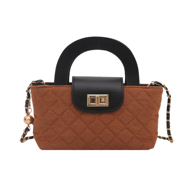 Damen Mini-Henkeltasche mit elegantem Karosteppe Nord Taschen