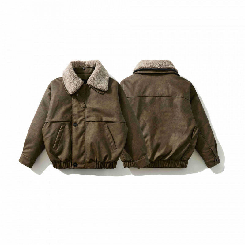 Herren Kurz geschnittene Pilotjacke mit Teddykragen, wattierter Innenlage und elastischem Saum Nord Taschen