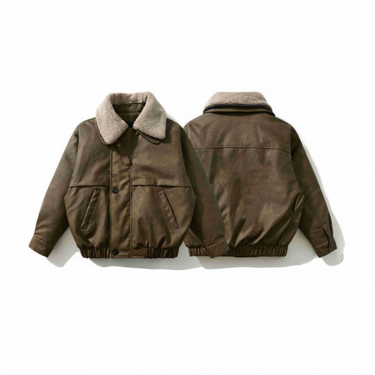 Herren Kurz geschnittene Pilotjacke mit Teddykragen, wattierter Innenlage und elastischem Saum Nord Taschen