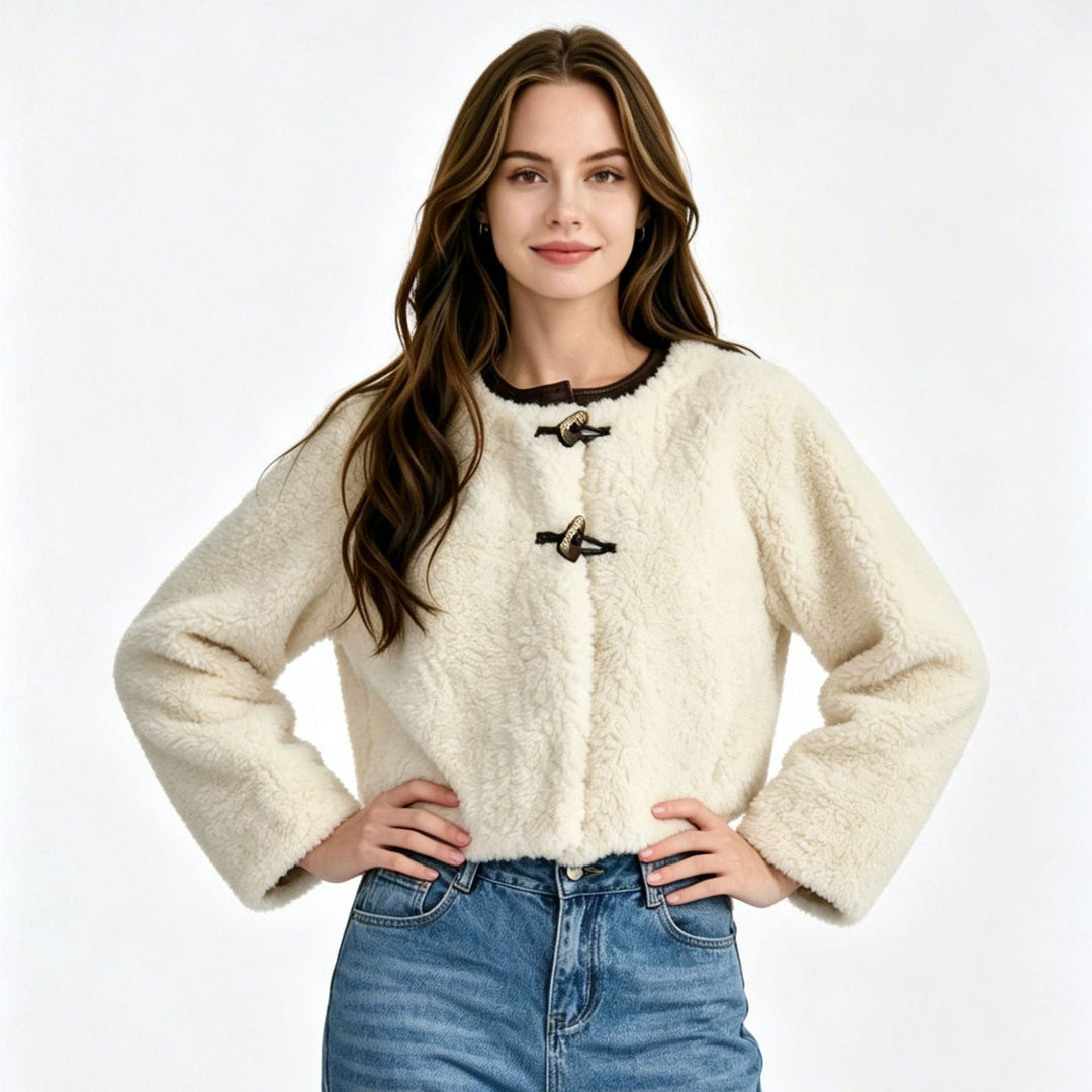 Damen Kurzblouson aus Teddy‑Fleece mit Knebelverschlüssen Nord Taschen