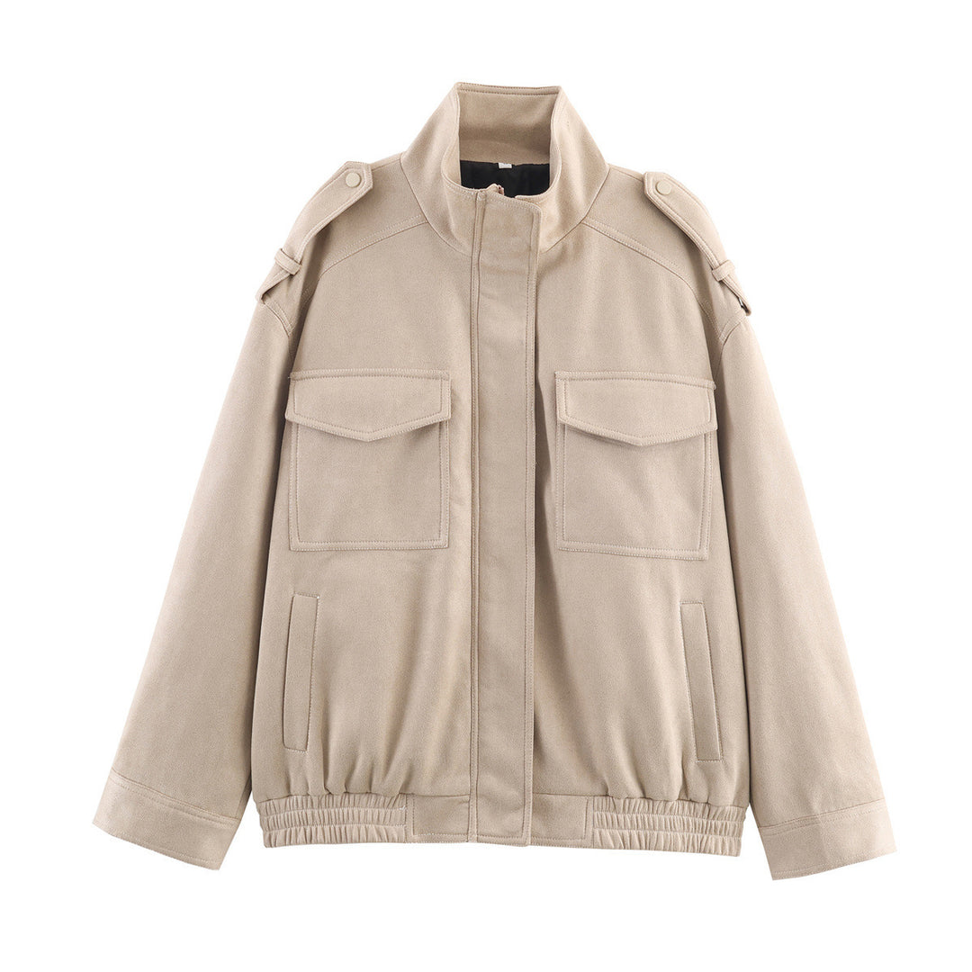 Damen Utility-Fieldjacke mit Stehkragen, Epauletten und elastischem Saum Nord Taschen
